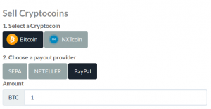 Topping up a PayPal account with Bitcoin or NXT