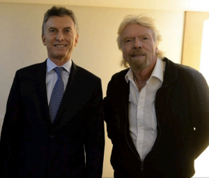 Argentina’s President Mauricio Macri with Bitcoin Investor Sir Richard Branson Latin America