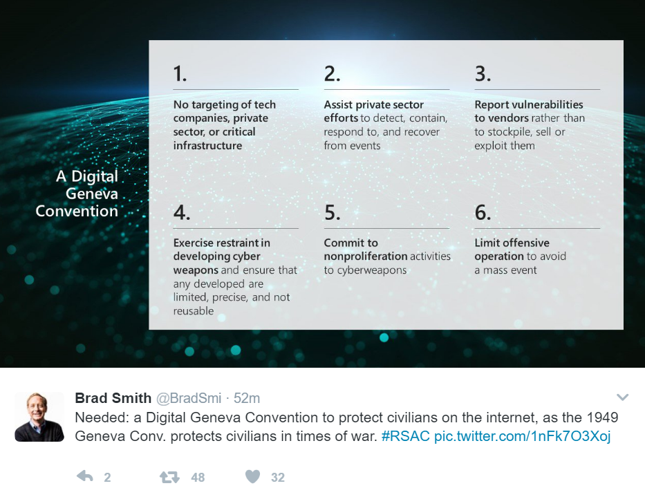 Microsoft’s Call for a Digital Geneva Convention is Relevant to Bitcoin