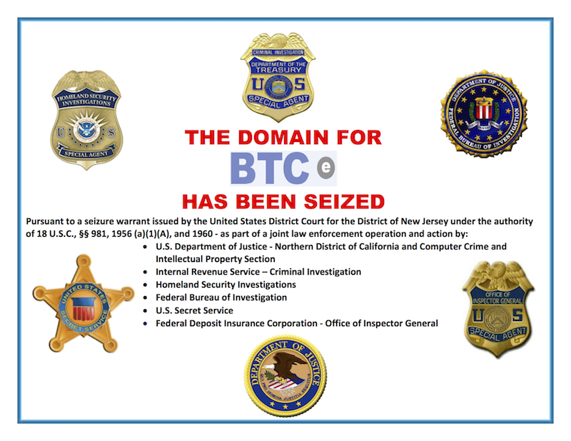 BTC-e Domain Seized by U.S. Law Enforcement Sparks Jurisdiction Questions