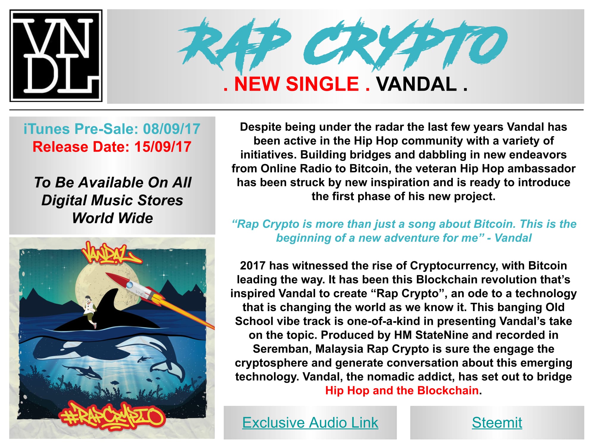 Cryptocurrency Music Heats up the Ecosystem as Jason Vandal Releases New Rap