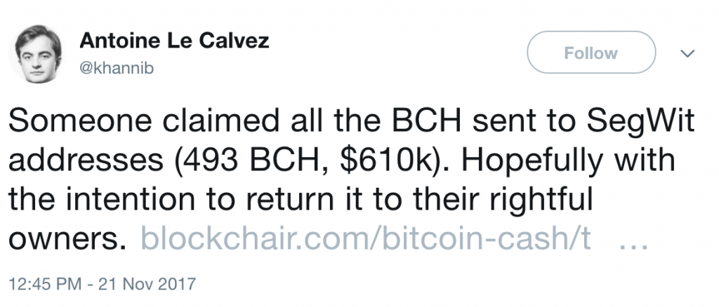 Someone Just Helped Themselves to $600k of Bitcoin Cash from Segwit Addresses