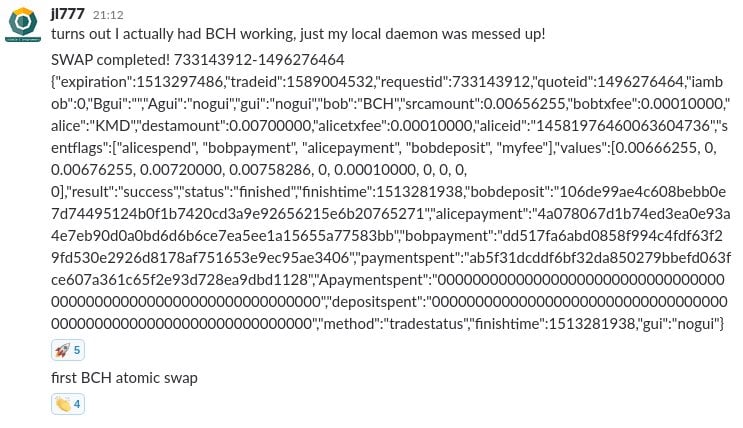Komodo Developers Demonstrate Bitcoin Cash Atomic Swap