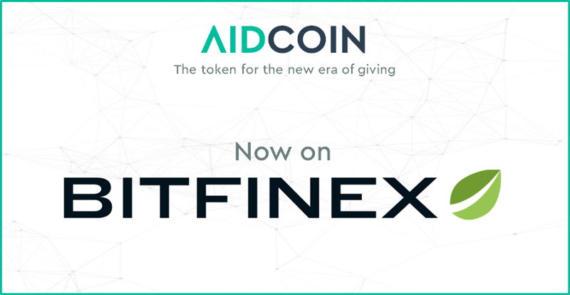 AidCoin Listed on Bitfinex