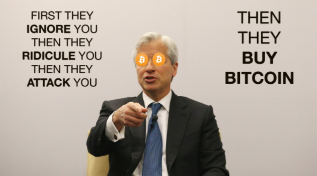 Jamie Dimon Regrets his ”Bitcoin Is a Fraud” Statement