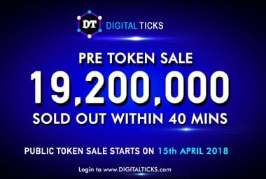 PR: Crypto Commodity Exchange Digital Ticks Pre - ICO Sells out in 40 Minutes Flat! Public ICO on 15th April 2018