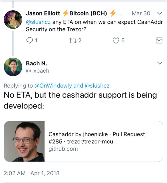 Trezor to Implement Cashaddr for Bitcoin Cash Addresses
