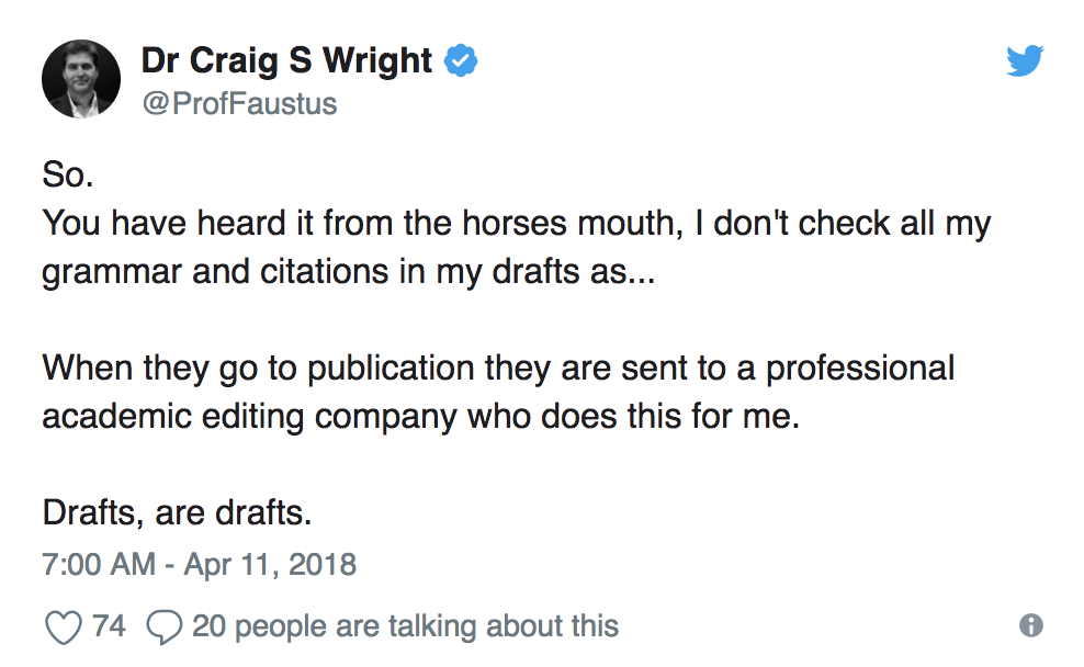 Craig Wright Shrugs Off Plagiarism Accusations