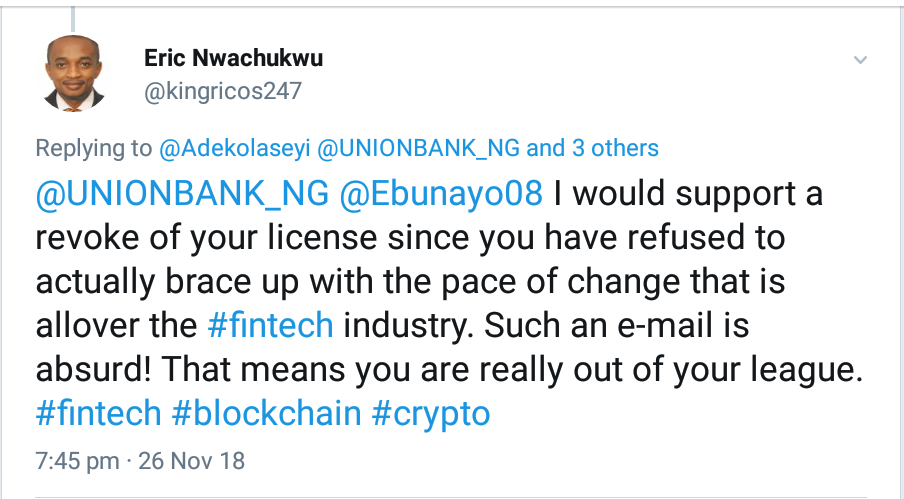 Outrage Over Union Bank of Nigeria’s Threat to Close Crypto-Related Accounts