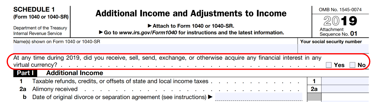IRS Prioritizes Cryptocurrency, Now First Question on 1040 Tax Form