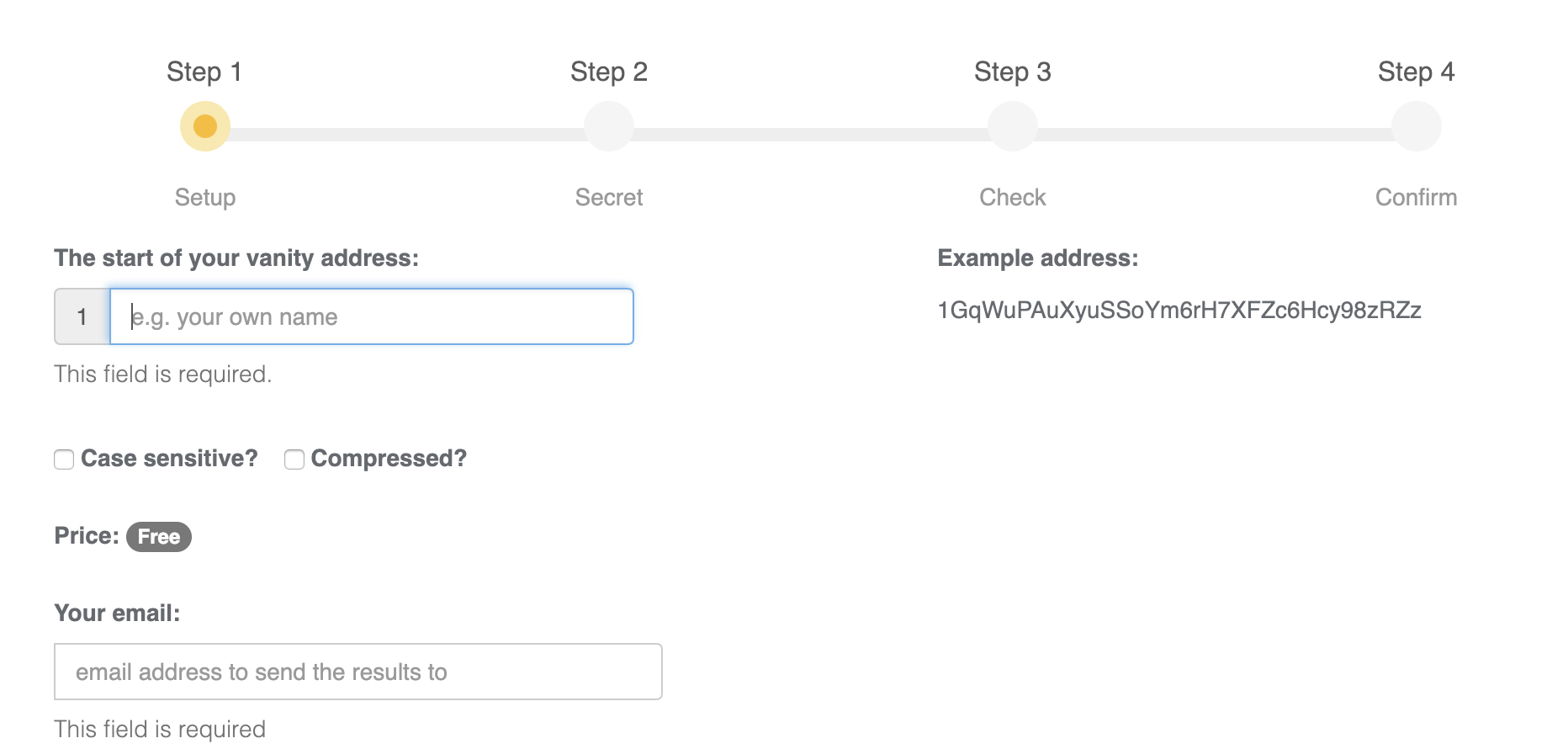 Secret check. Vanity-BTC. Bitcoin address. What is BTC address.