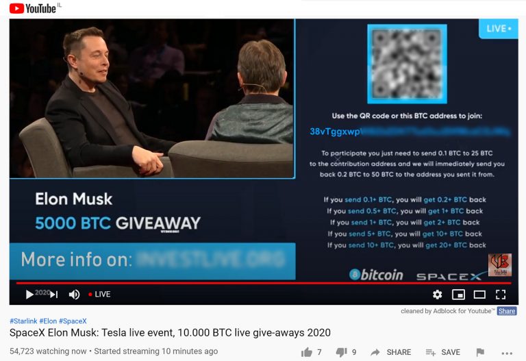 Elon Musk Bitcoin Giveaway Scam Rakes in Millions of Dollars in BTC ...