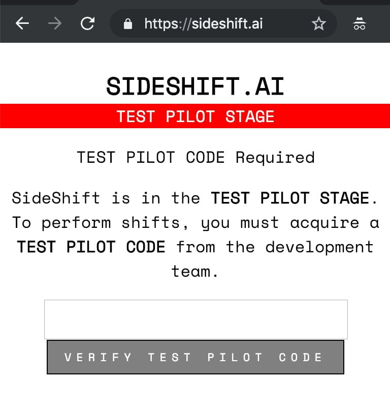Sideshift App Demonstrates a Trade Between Lightning Network BTC and Tether 