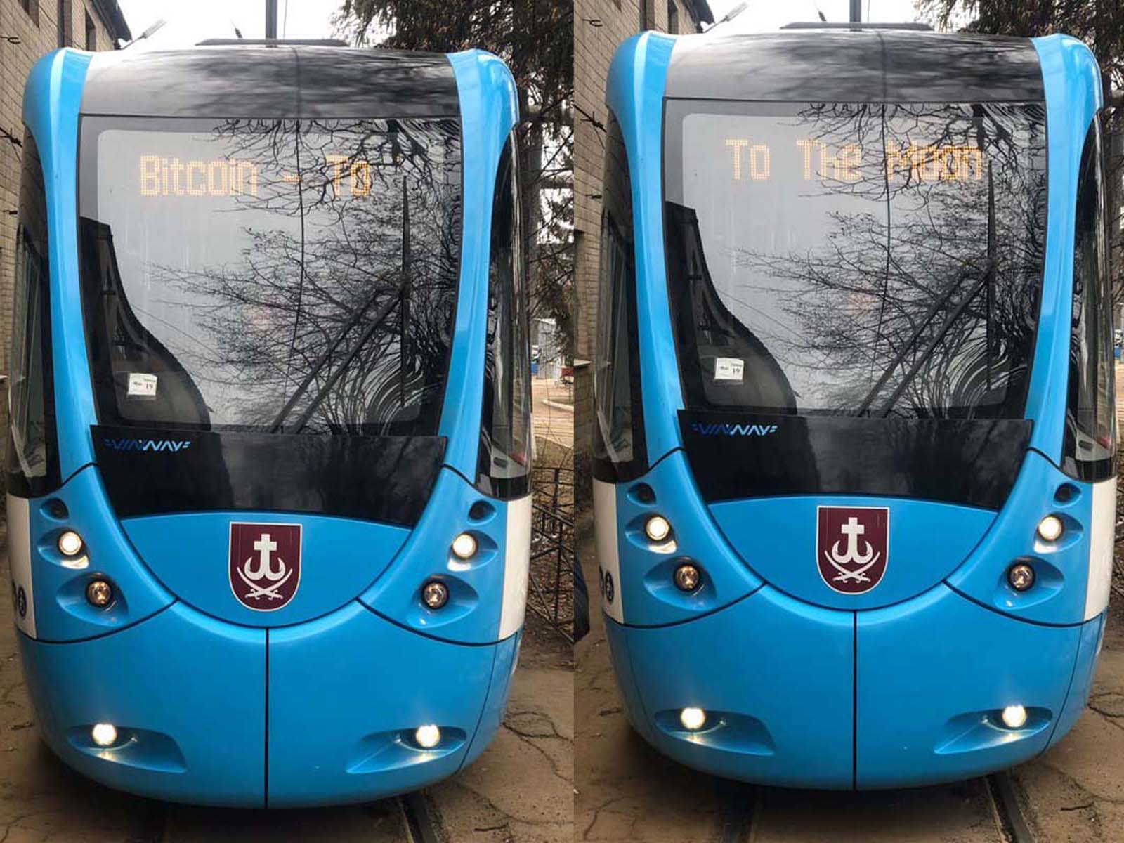 ‘Bitcoin to the Moon’ Signs Appear in Ukrainian Tram