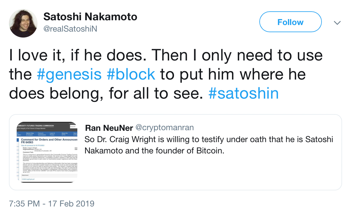 Another 'Satoshi' Steps Out of the Woodwork, Calls Craig Wright a Liar