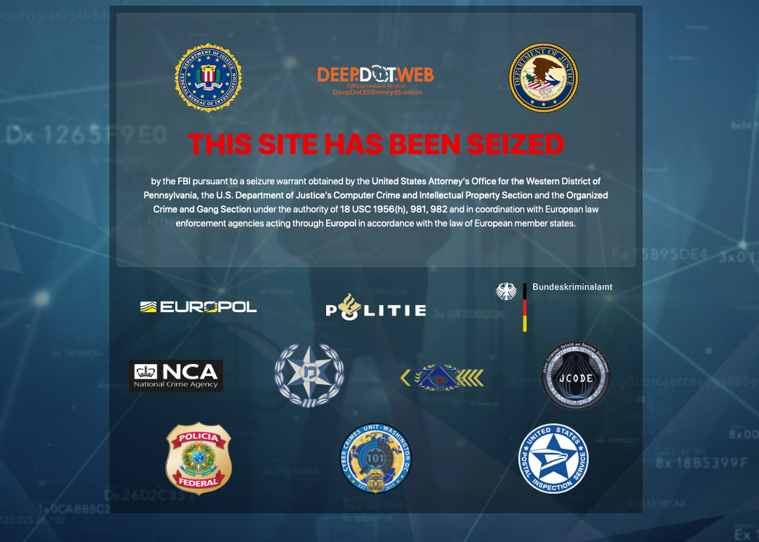 Feds Seize News Website Deepdotweb as Darknet Crackdown Intensifies