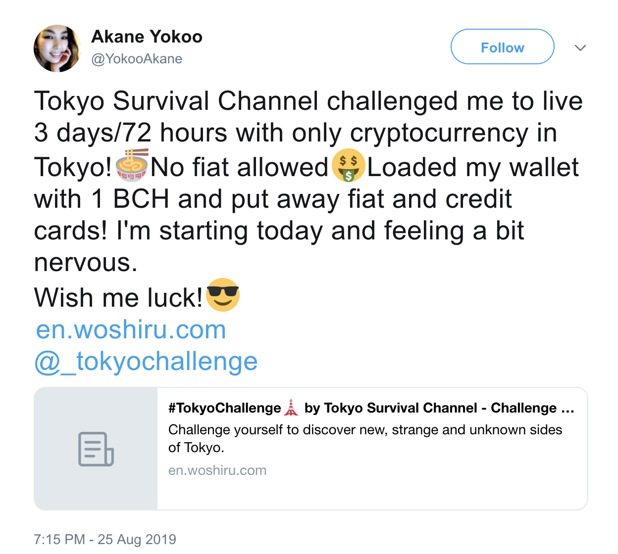 3-Day Japan Bitcoin Cash Survival Challenge