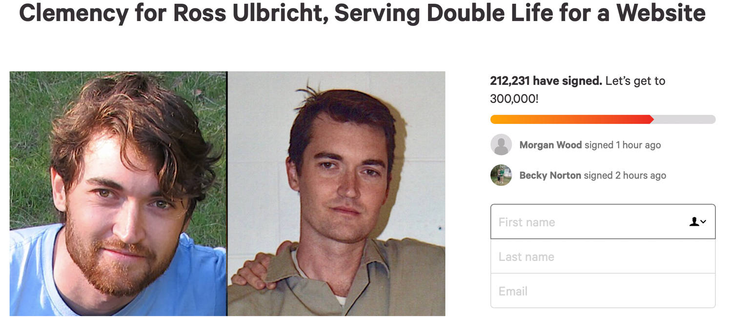 200,000 People Have Signed Ross Ulbricht’s Clemency Petition 200,000 People Have Signed Ross Ulbricht’s Clemency Petition