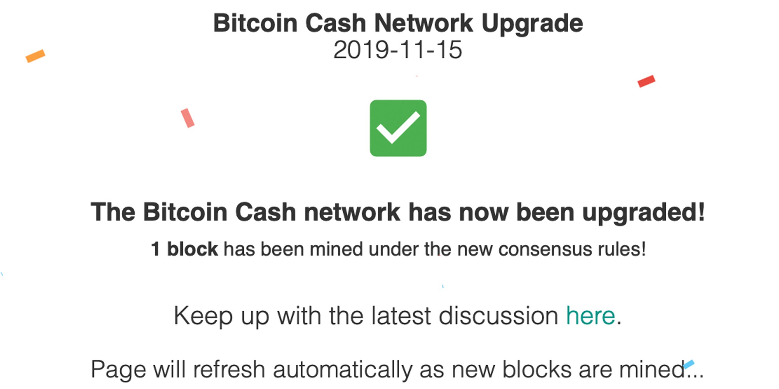 bitcoin cash gets its network update on november 1