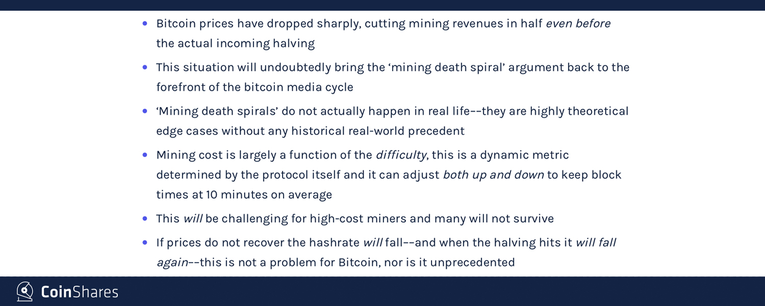 Bitcoin Halving Capitulation: 'Mining Death Spirals Don't Happen in Real Life,' Says Report
