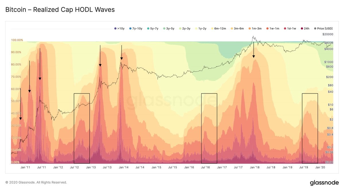 Bull Run Imminent? Hodl Waves Chart Shows 60% of Bitcoin Hasn't Moved in a Year