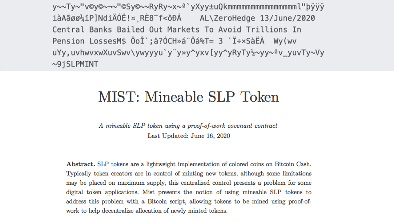 Meet Mistcoin - The First Mineable SLP Token Implementation Launched on Bitcoin Cash
