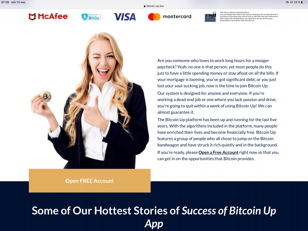The Tell Tale Signs of a Scam Crypto Website: Bitcoin-Up.Live