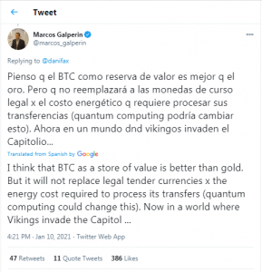 Argentine Billionaire Marcos Galperin Says Bitcoin a 'Better Store of Value Than Gold' as Officials Plan to Print More Pesos