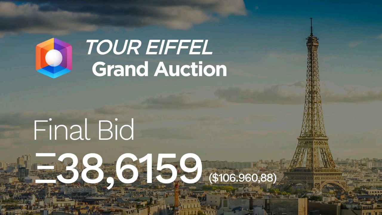 OVR: The Eiffel Tower Non-Fungible Token Has Been Sold for 38 ETH
