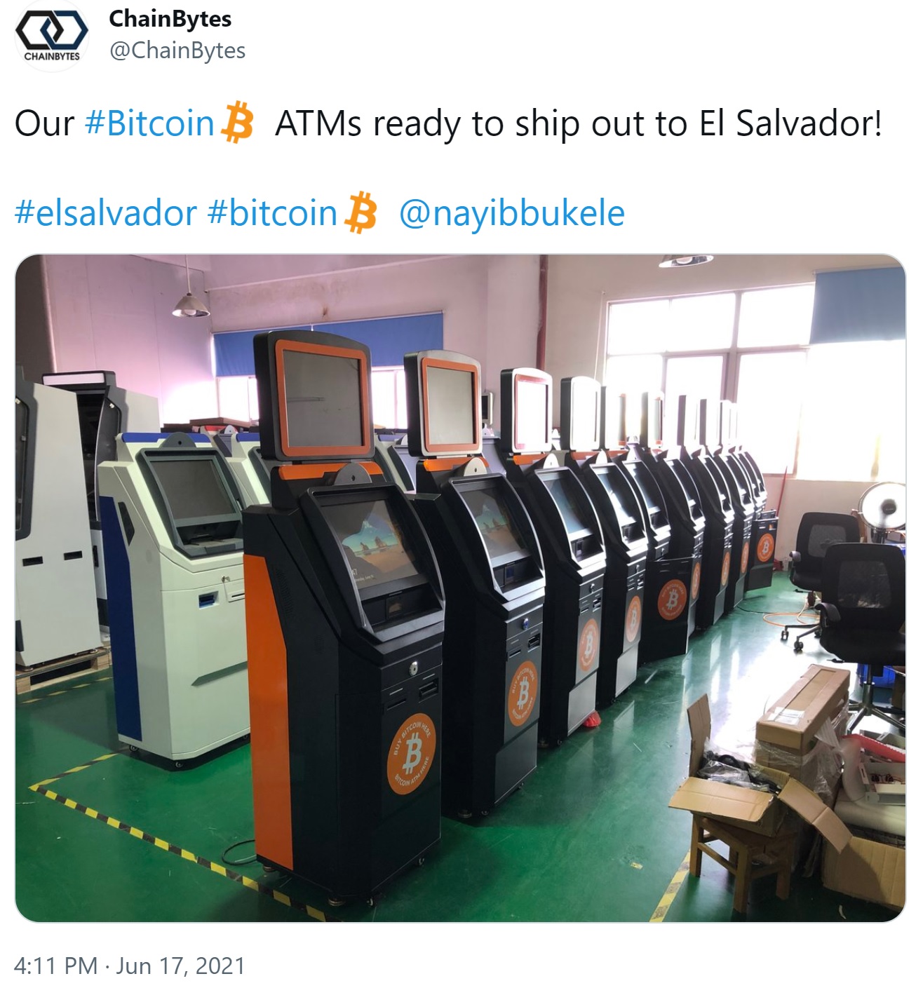 Chainbytes приносит банкоматы с биткойнами в Сальвадор, запускает производственный центр