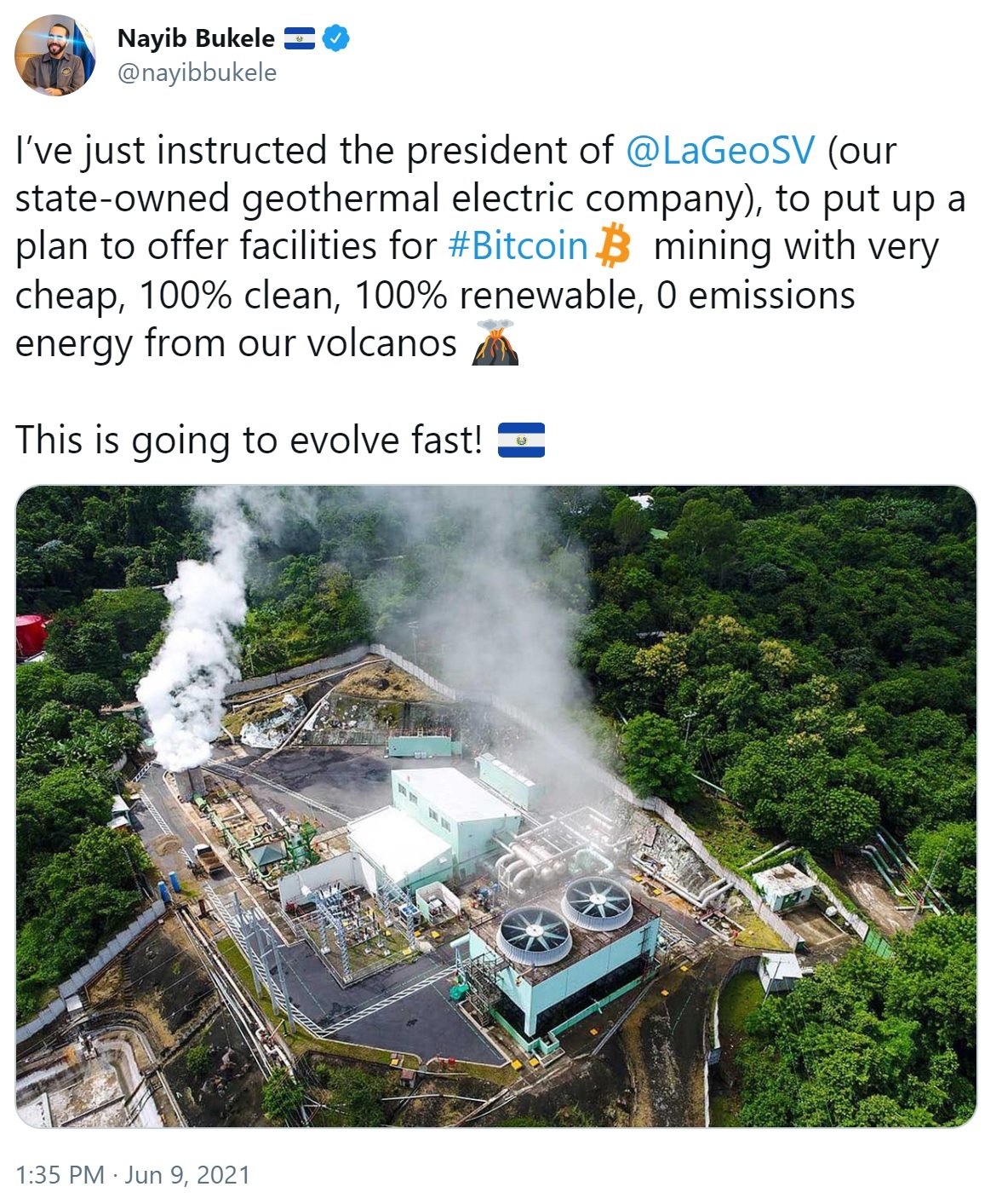 El Salvador to Mine Bitcoin With Energy From Volcanoes: '100% Clean, 100% Renewable, 0 Emissions'