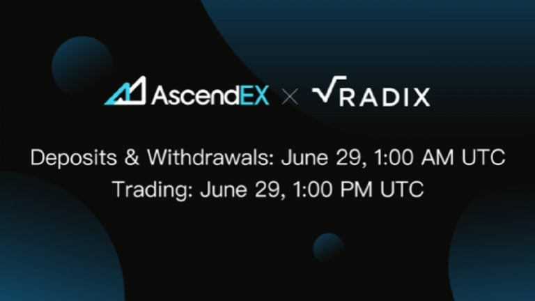 AscendEX Lists Radix – a DeFi Protocol With Developer Incentives