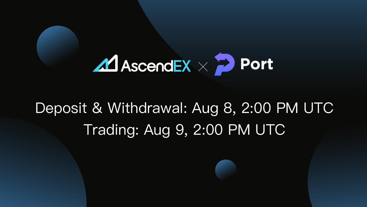 , Port Finance to List on AscendEX – Press release Bitcoin News