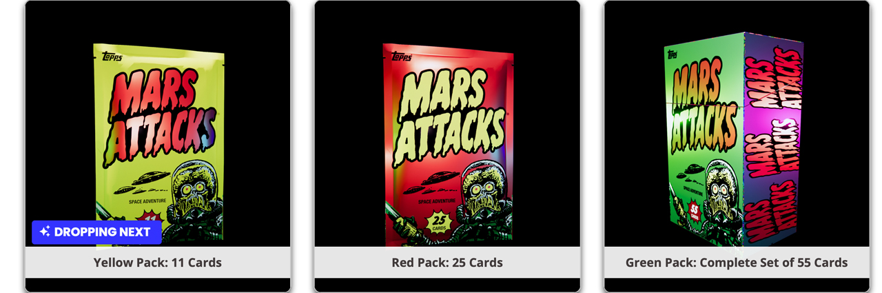 Topps lanza NFT con la serie de cartas coleccionables Mars Attacks con temática de ciencia ficción
