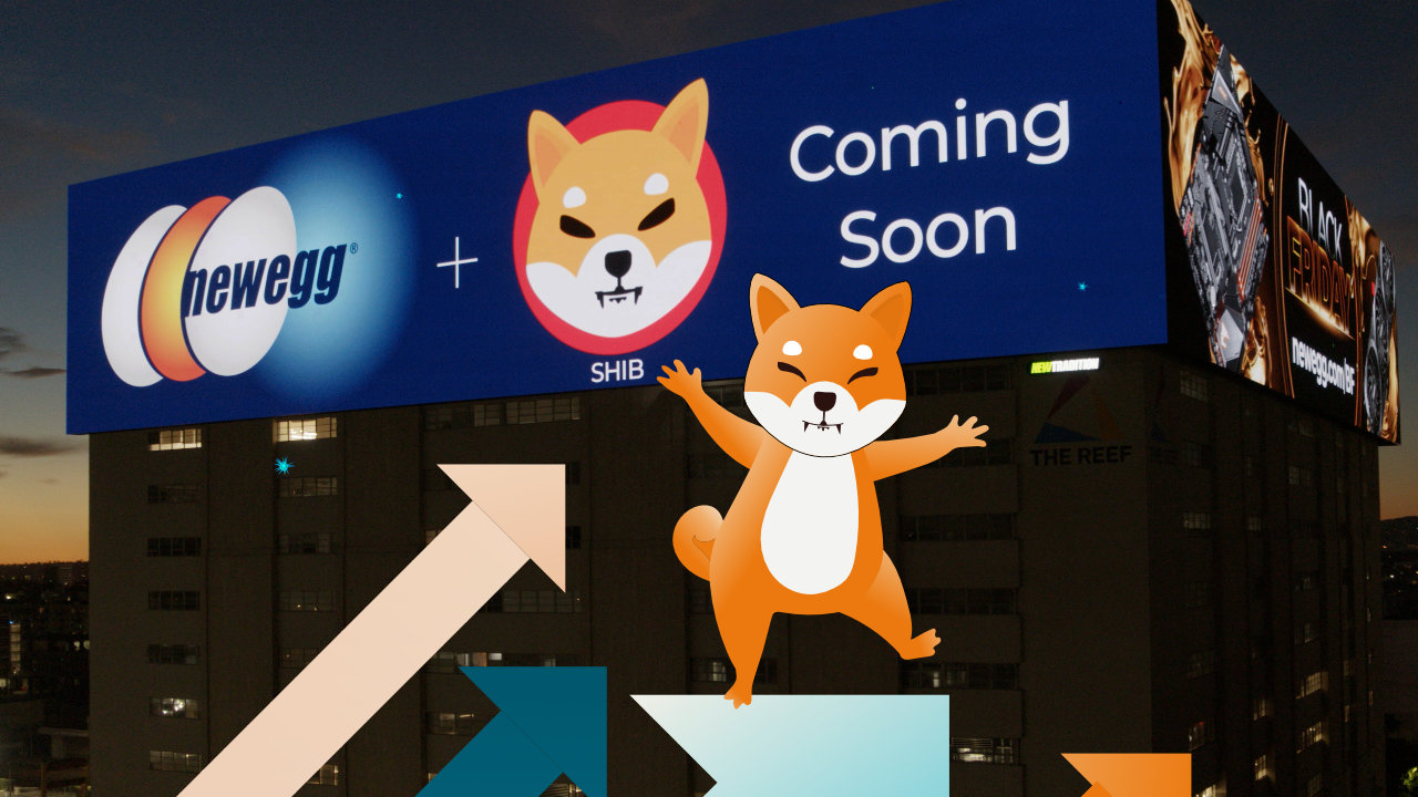 Retail Giant Newegg Unveils Shiba Inu Support on Massive Billboard: SHIB to Be Accepted for Payments in December