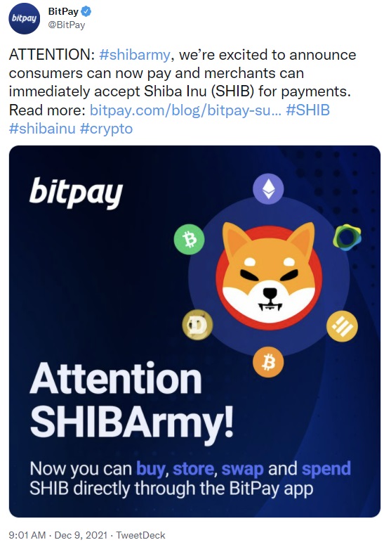 Bitpay Adds Shiba Inu Crypto as Petition to List SHIB on Robinhood Exceeds 545K Signers