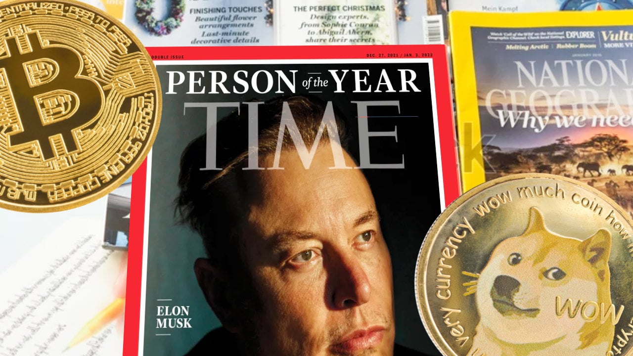 Elon Musk Says Bitcoin Suitable for Store of Value, Dogecoin for Transactions as Time Names Him Person of the Year