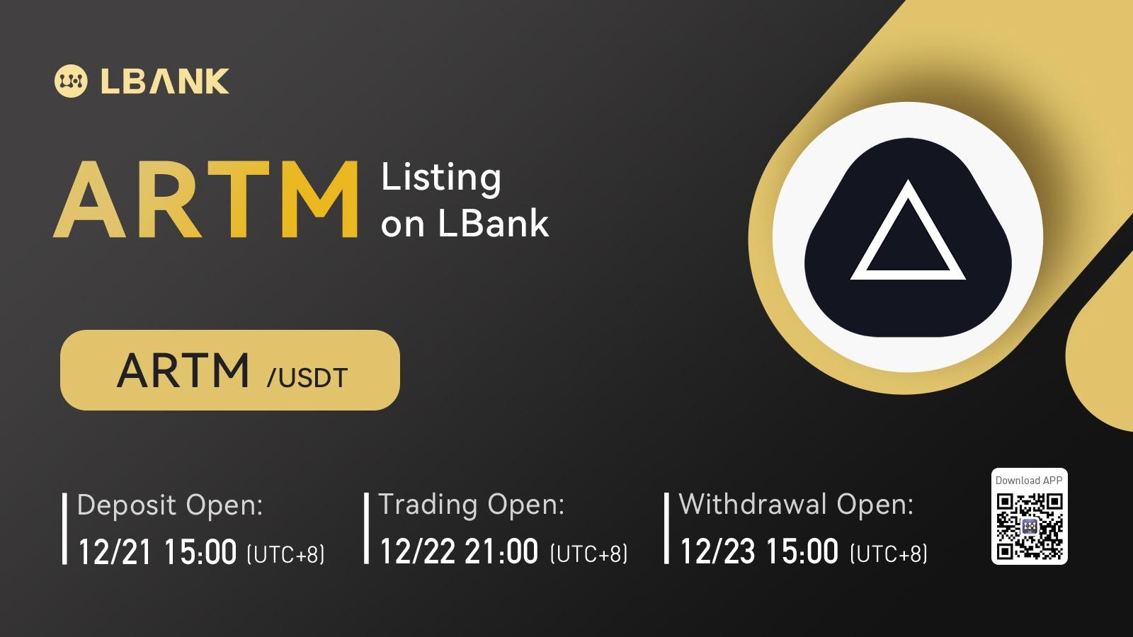 LBank Exchange Lists ARTM on December 22, 2021