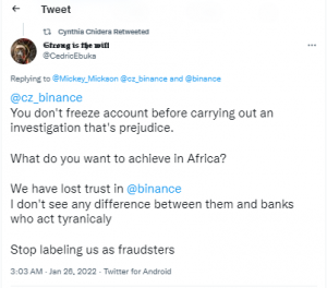 Nigerian Users Tell Binance 'Stop Scamming' — Exchange Platform Rejects Accusation Nigerian Users Tell Binance 'Stop Scamming' — Exchange Platform Rejects Accusation