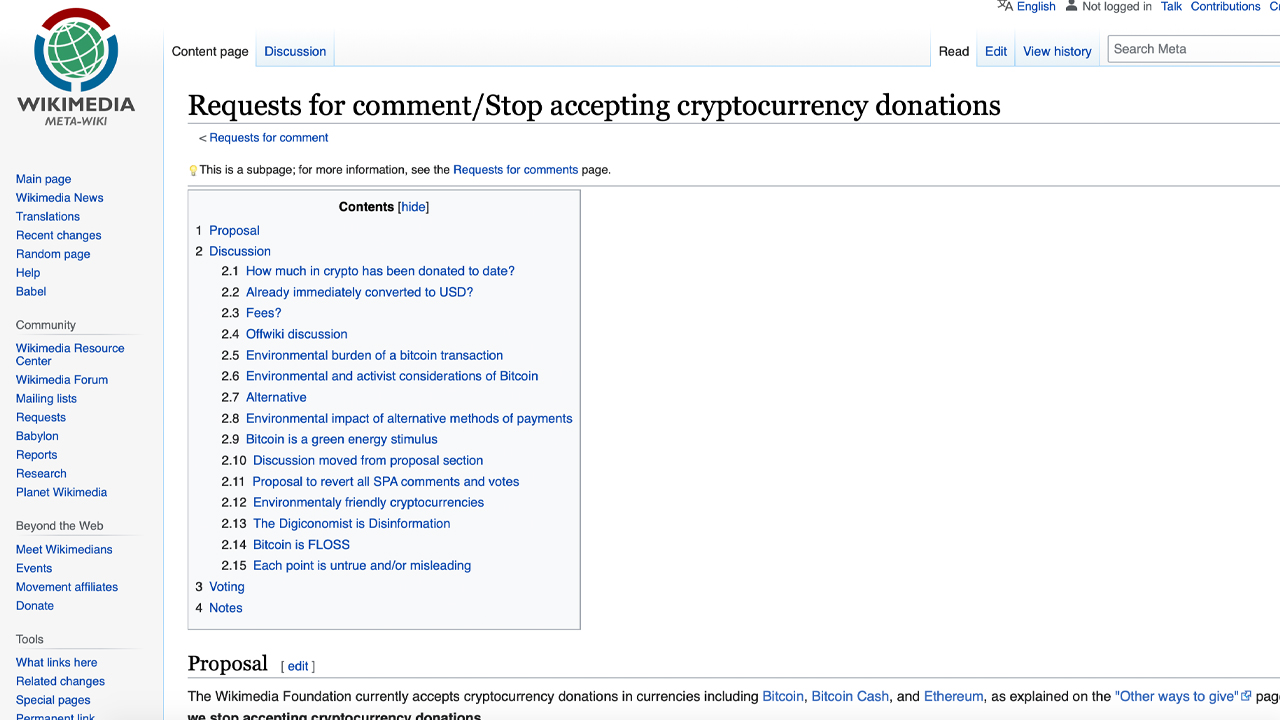 La Fondation Wikimedia débat de l'acceptation des dons de crypto-monnaie pour des raisons environnementales