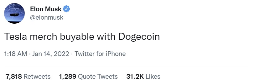 Tesla commence à accepter les paiements Dogecoin - Certaines marchandises ne peuvent être achetées qu'avec DOGE