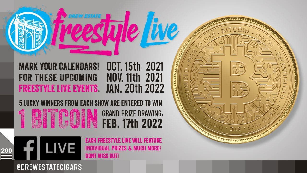 Drew Estate To Offer 1 BTC To Lucky Viewer During January Broadcast