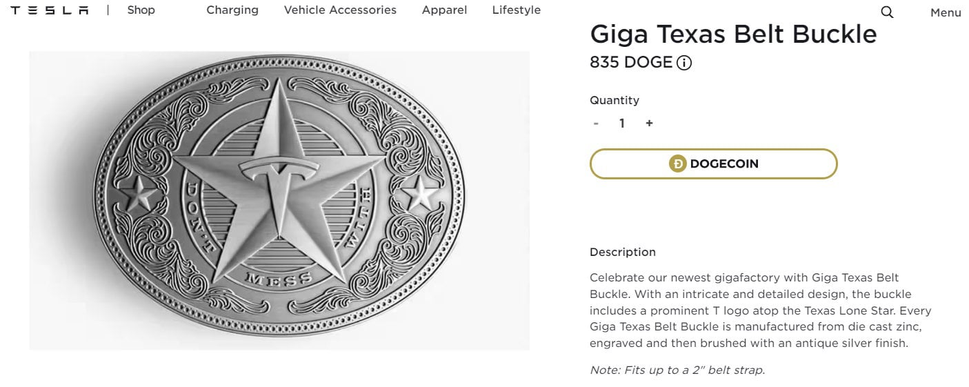 Tesla begins accepting Dogecoin payments - some merchandise can only be purchased with DOGE