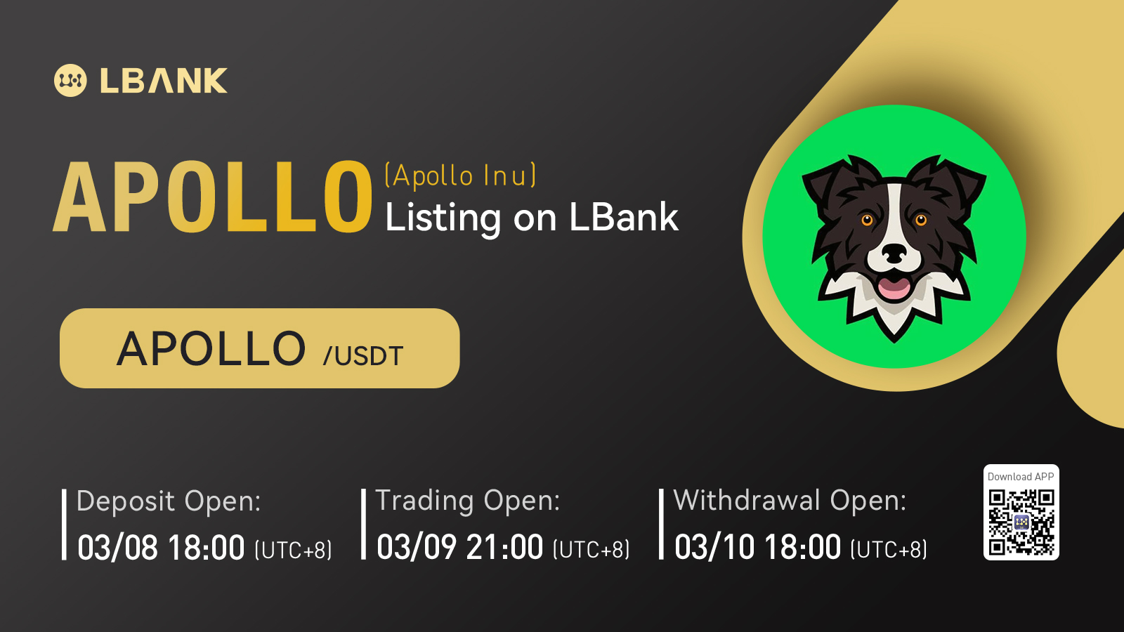 LBank Exchange Will List Apollo Inu (APOLLO) on March 9, 2022 – Press release Bitcoin News