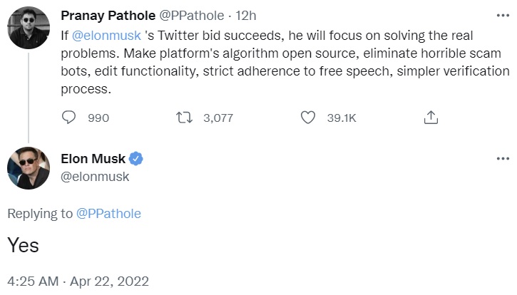 Le PDG de Tesla, Elon Musk, révèle comment il améliorera Twitter si l'offre réussit BlockBlog