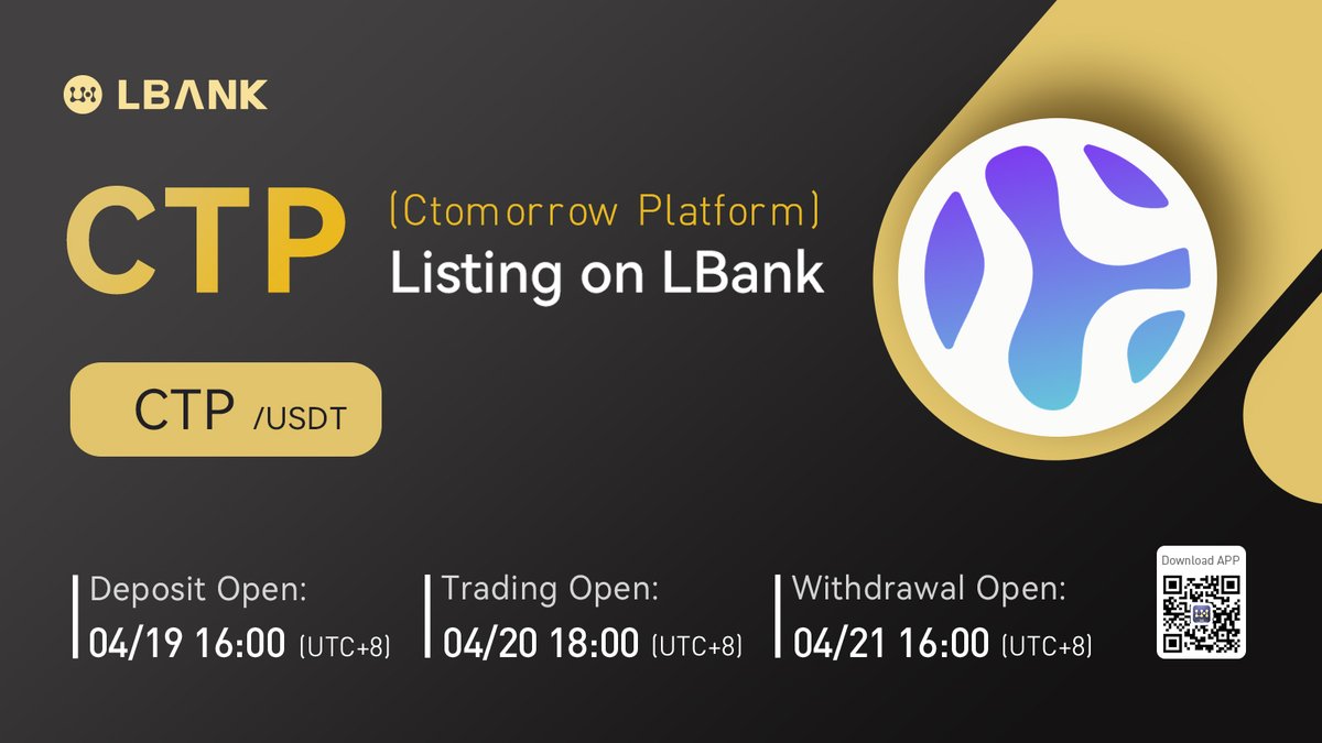 LBank Exchange Will List CTOMORROW PLATFORM (CTP) on April 20, 2022