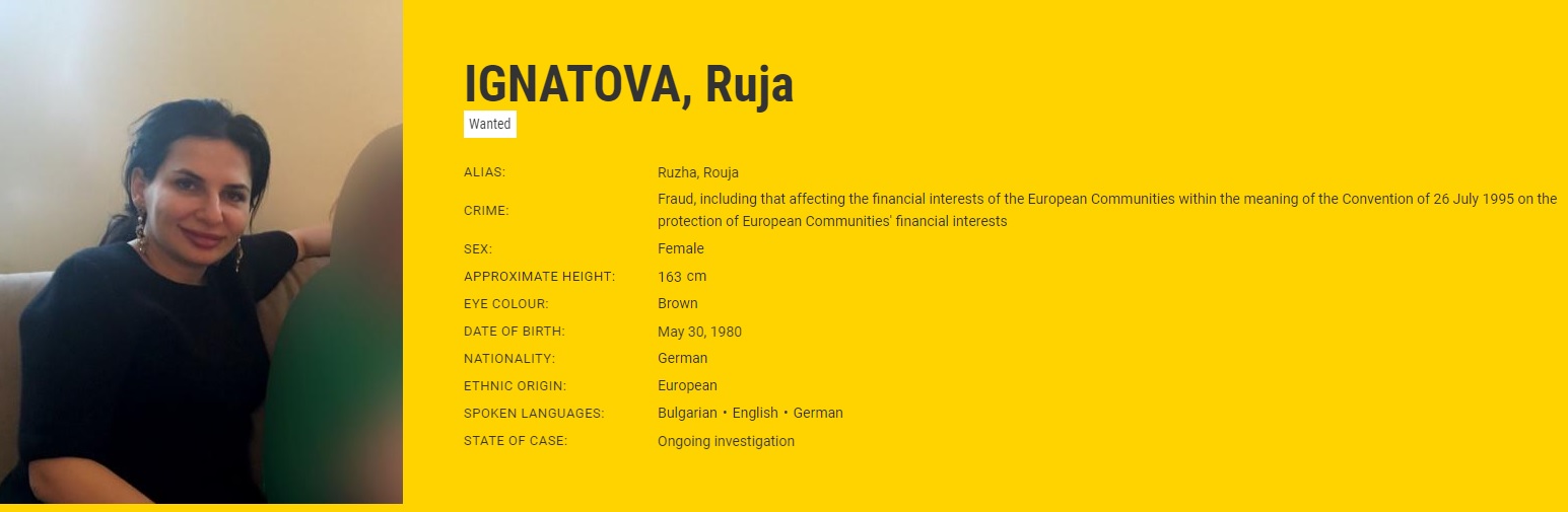 Roja Ignatova is listed as the 
