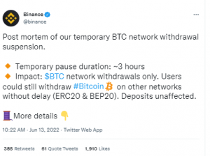 Binance Reveals Incident That Forced It to Freeze BTC Withdrawals Binance Reveals Incident That Forced It to Freeze BTC Withdrawals