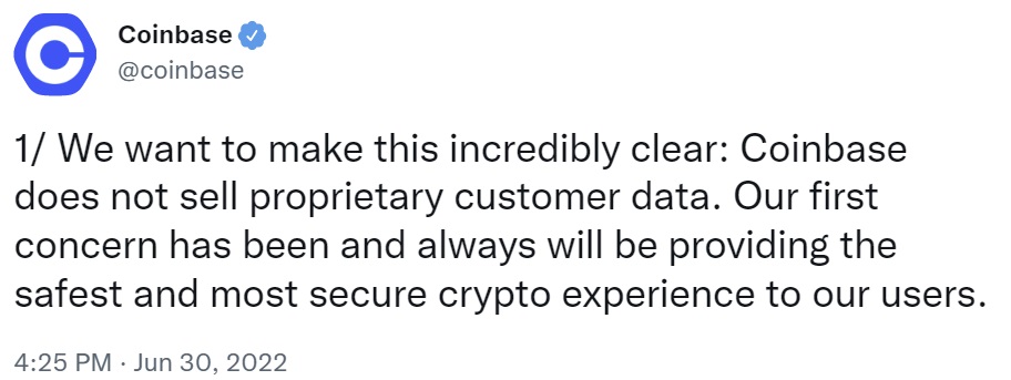 Coinbase Responds to Reports of Selling Customer 'Geo Tracking' Data to US Government