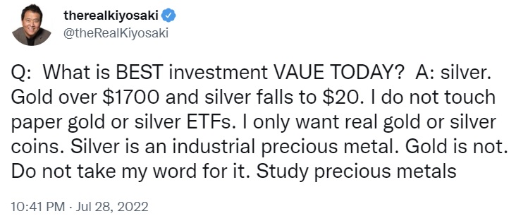 Rich Dad Poor Dad's Robert Kiyosaki Discusses 'Best Value Investment Today'